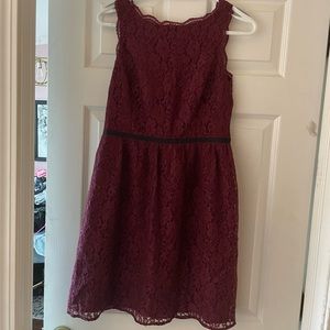 Loft Maroon Lace Dress, Sz 2
